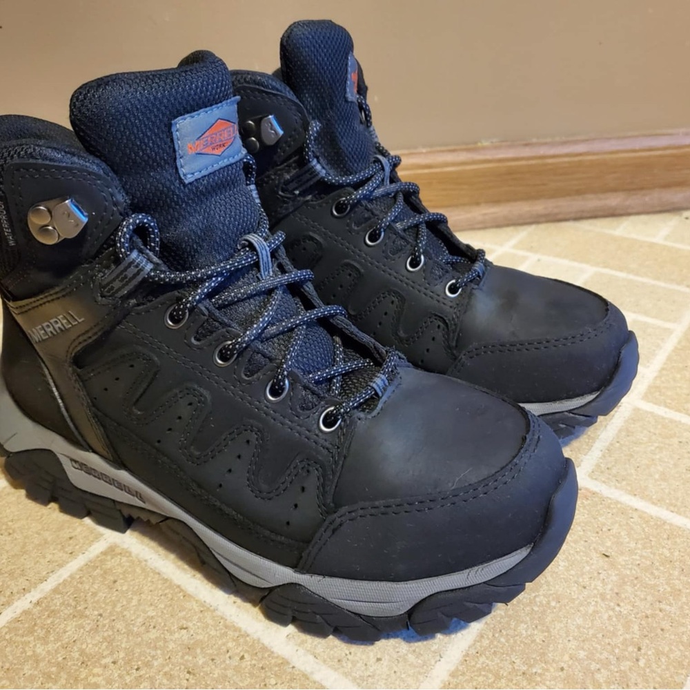 Size 7 Merrell Steel Toe Waterproof Work Boots 6”